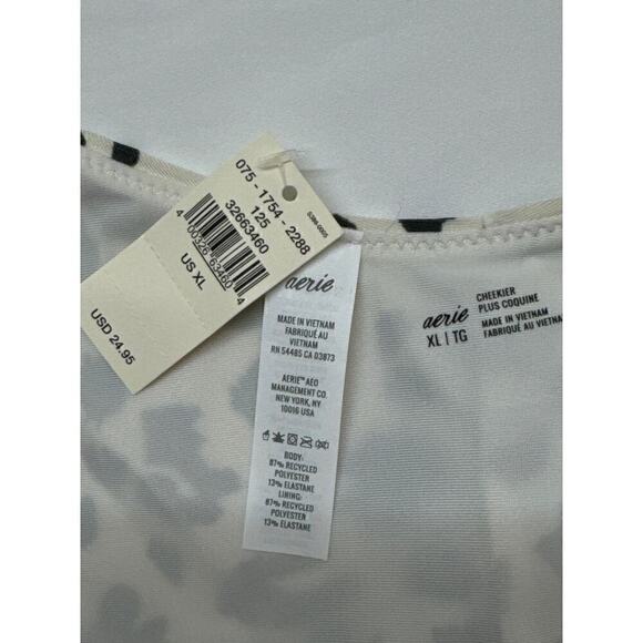 AERIE SWIMWEAR Women's Black White Leopard Print Bikini Bottom XL NWT‎ - Picture 7 of 7